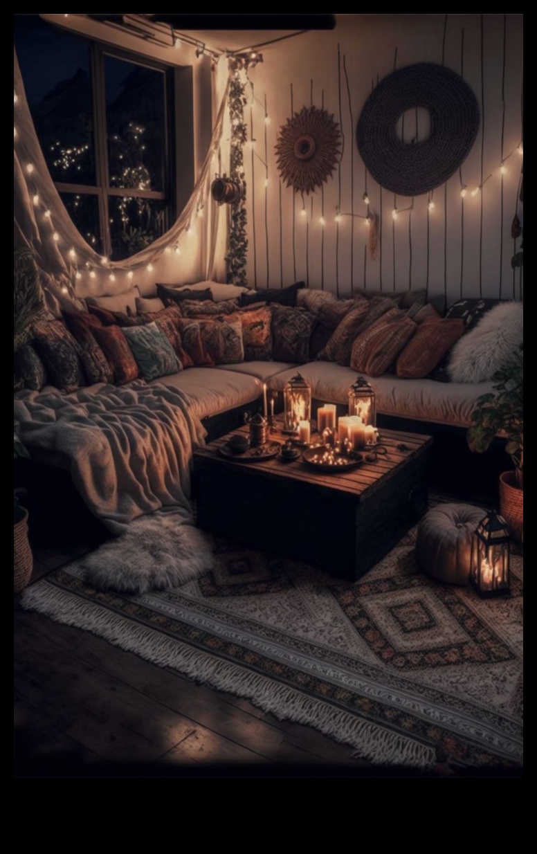 Există sfaturi pentru a crea o atmosferă confortabilă cu Fairy Lights în Boho Modern Decor?